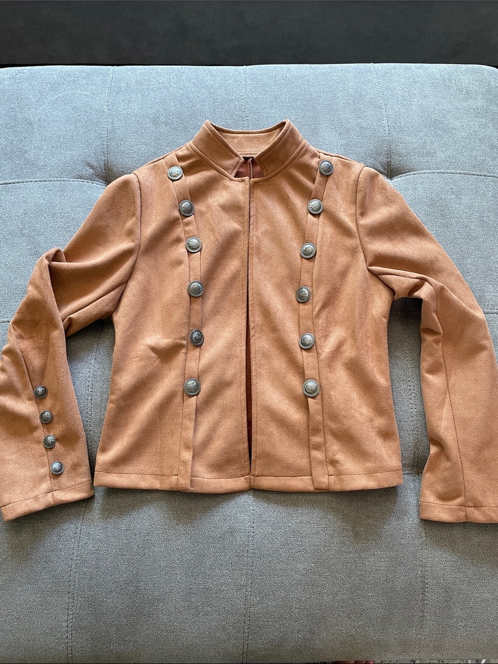 Caramel Brown Open Front Jacket